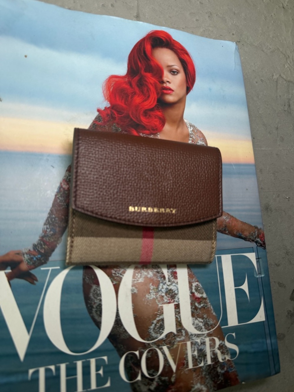 Burberry Luna Wallet Trifold House Check And Tan Leather 100% Authentic! - Picture 2 of 8